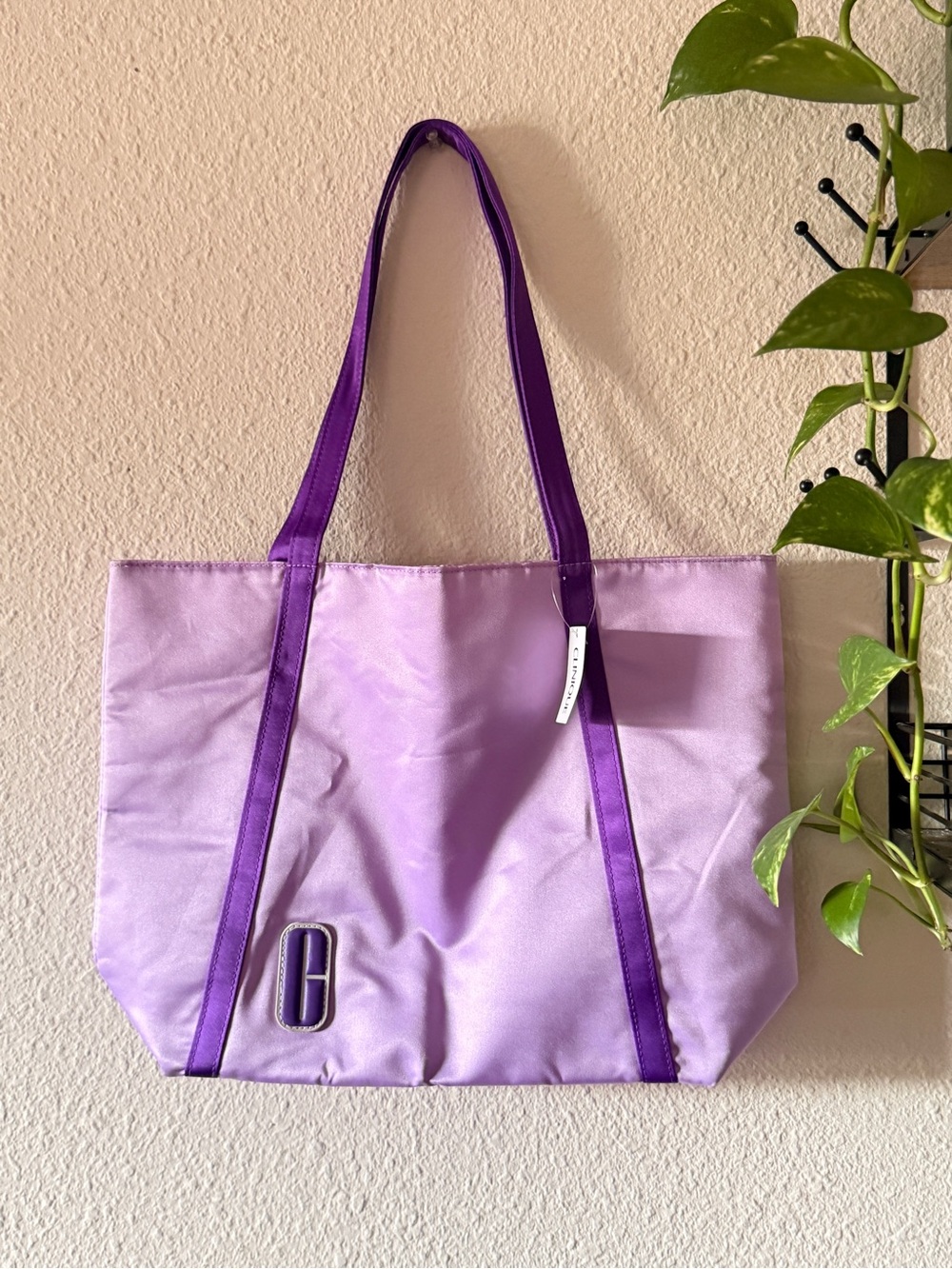 Clinique Lavender and Purple Satin Tote